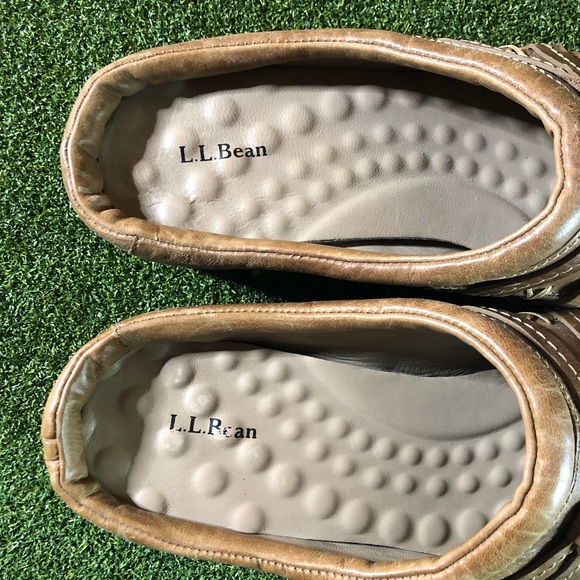 LL Bean Brown Tan Leather Slip On Mules Women’s 9 Made in Brazil - Picture 9 of 9